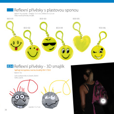 Reflexní přívěsek - smajlík srdíčko - splňuje EN 13356 | EN 17353 Reflexní přívěsek - smajlík srdíčko - splňuje EN 13356 | EN 17353